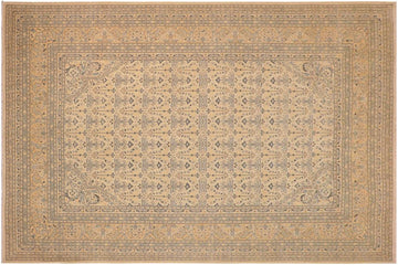 handmade Transitional Kafkaz Chobi Ziegler Beige Gold Hand Knotted RECTANGLE 100% WOOL area rug 10 x 14